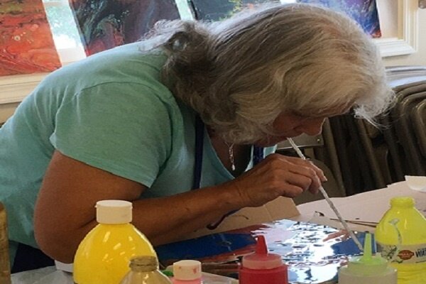 Pour Paint Techniques Workshop With Geri Gaskill May 9 @ 10:00 am - 1:00 pm Pour Paint Techniques Workshop With Geri Gaskill